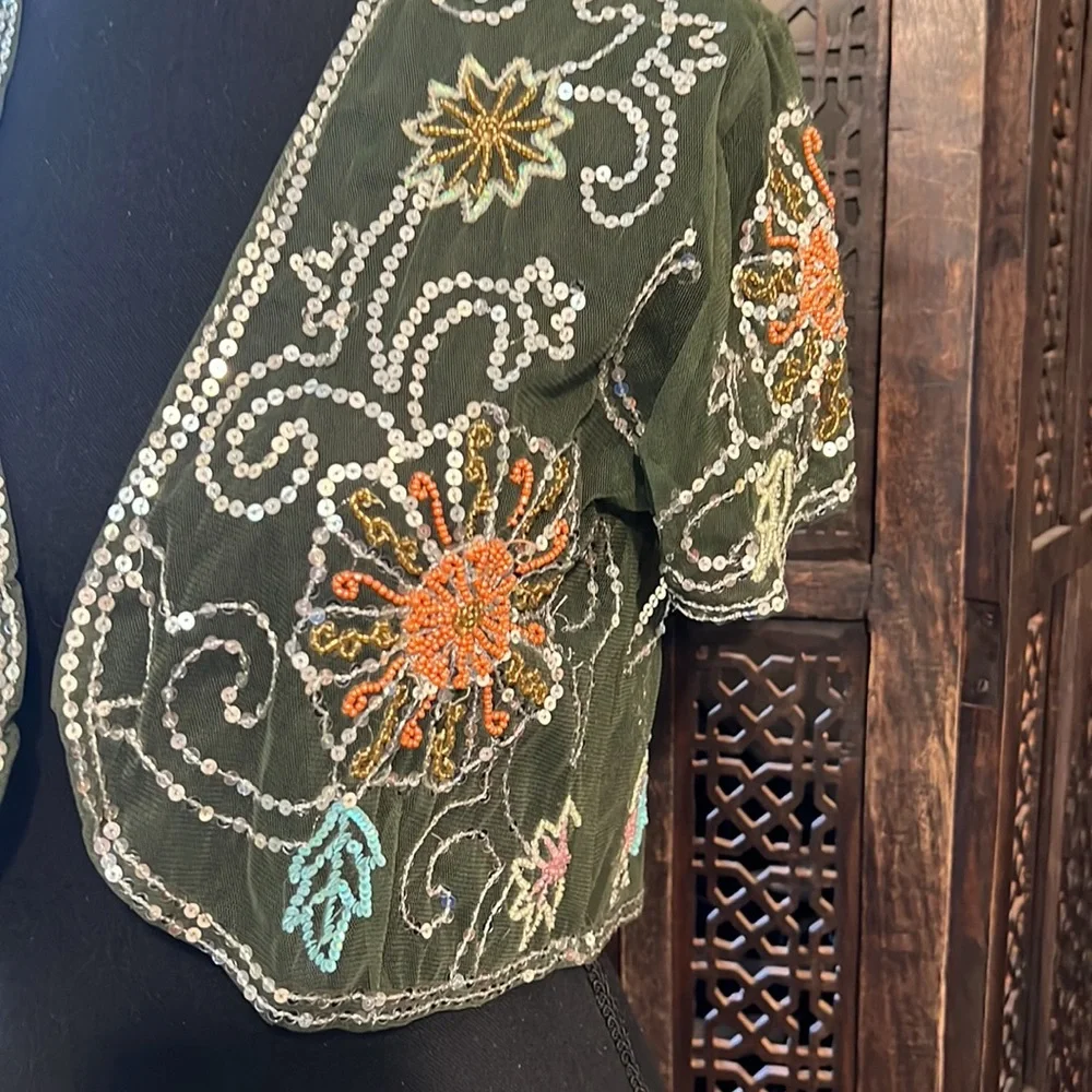 Cropped rhinestone jacket - Picture 2 of 5